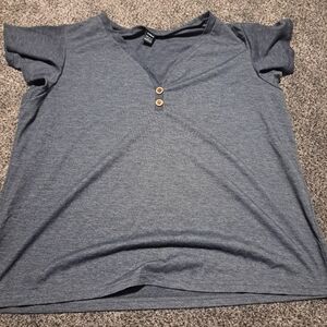 SHEIN Charcoal V-Neck Top